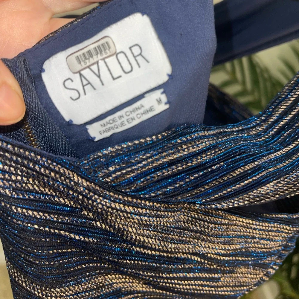 Saylor Intermix Hedi Lurex Metallic Halter‎ Midi Dress